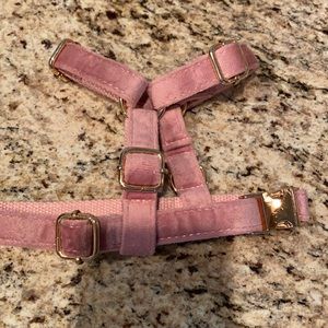 NEW-never used, velvet pink dog harness.